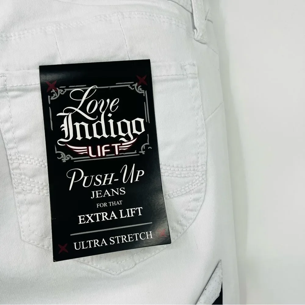 Love Indigo LIFT Push Up Jeans Skinny NON‎ Distressed Classic NO HOLES Size 10